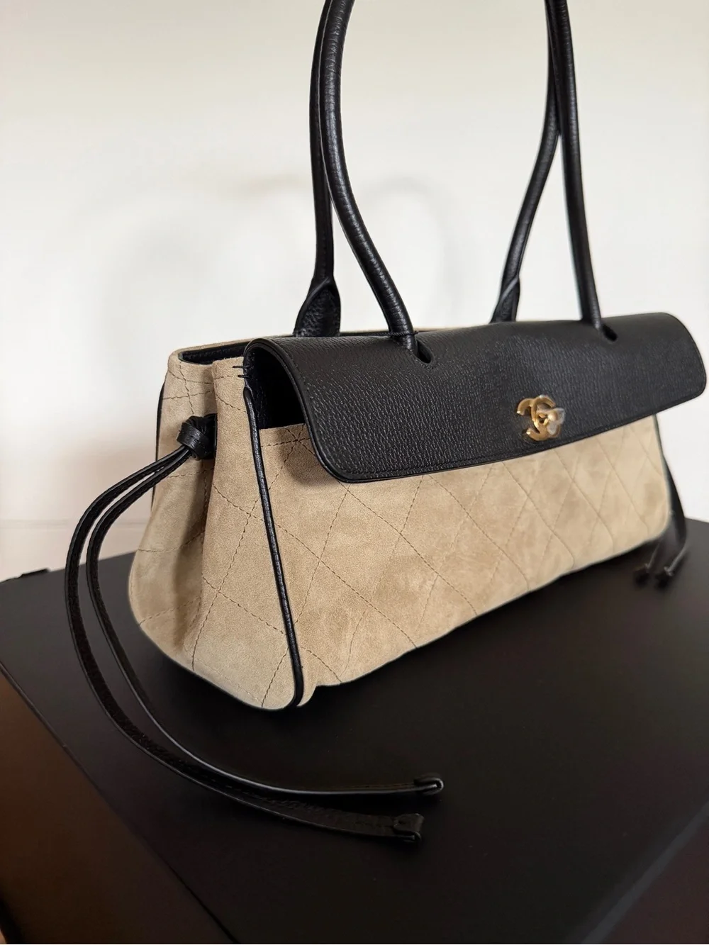 Chanel East-West Small Shopping Shoulder Bag with Gold tone Hardware